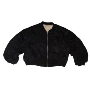 Airforce flight Sherpa Bomber Black Nylon Jacket
